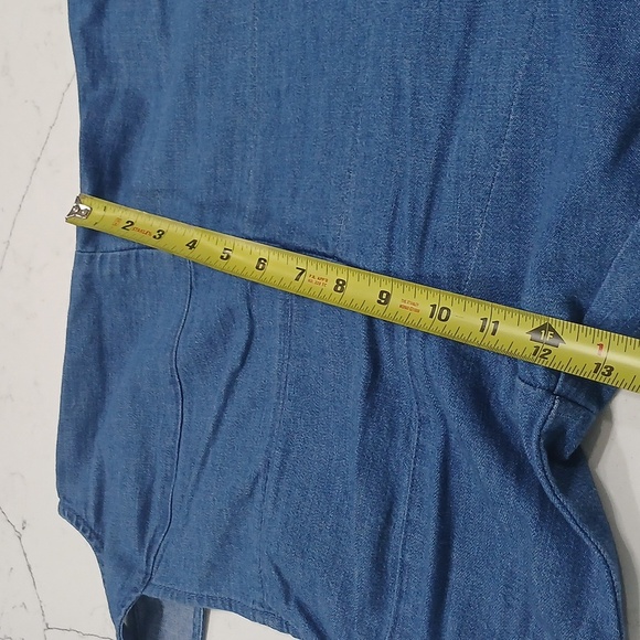 Plated Denim Blue Midi Dress,J.CREW,  Size 2, pre-loved excellent conditions - Picture 13 of 16